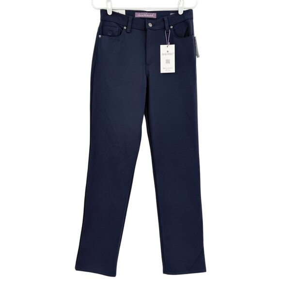 Gloria Vanderbilt Women's Amanda Stretch Tapered Navy Ponte Pants 6 Average NWT - Picture 1 of 11